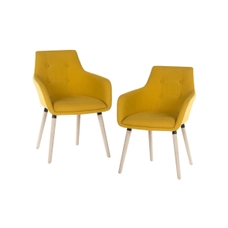 Contemporary Reception Chair - Pack of 2 - Yellow